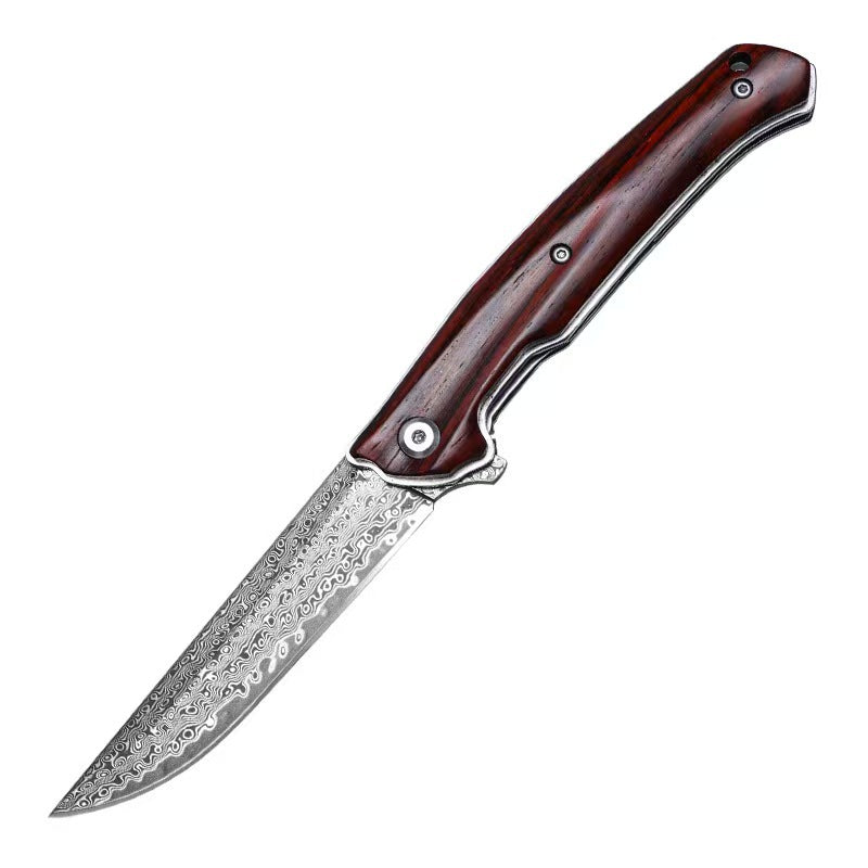 VG10 Damascus Red Sandalwood Pocket Knife