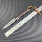 Engraved Water Flow Damascus Portable Outdoor Folding Knife