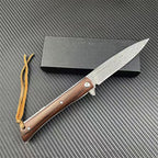Engraved Water Flow Damascus Portable Outdoor Folding Knife