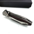 Engraved Spark Damascus Portable Outdoor Folding Knife