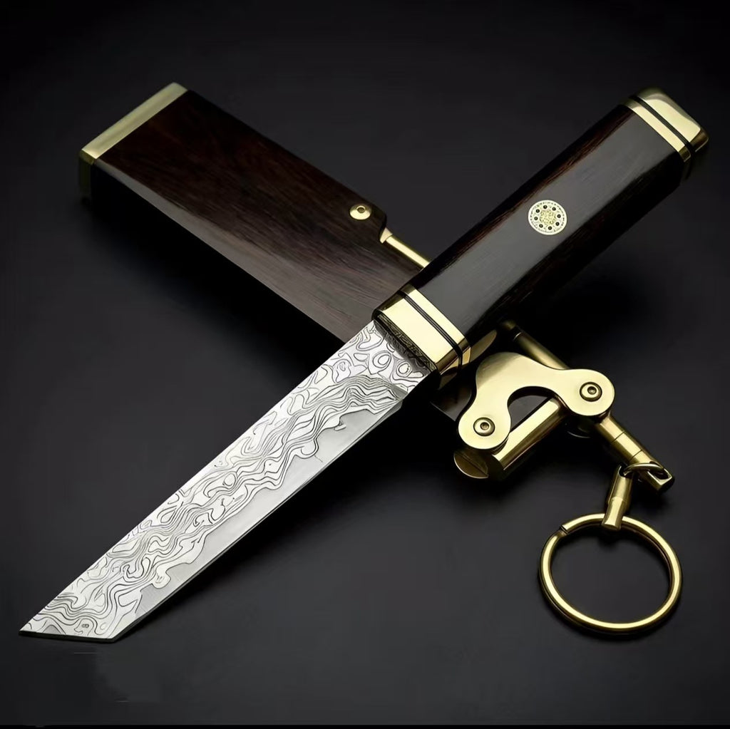 Handcrafted Damascus Blade with Solid Wood Handle