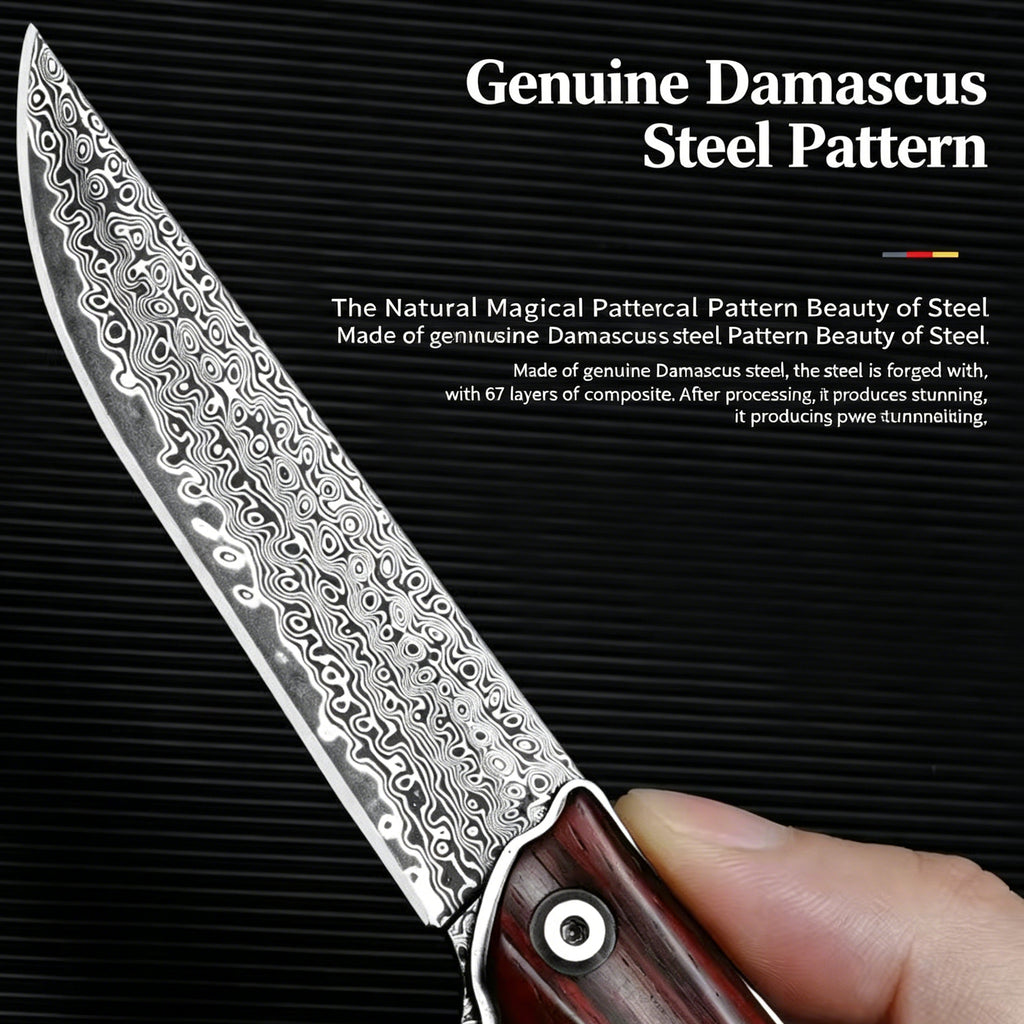VG10 Damascus Red Sandalwood Pocket Knife