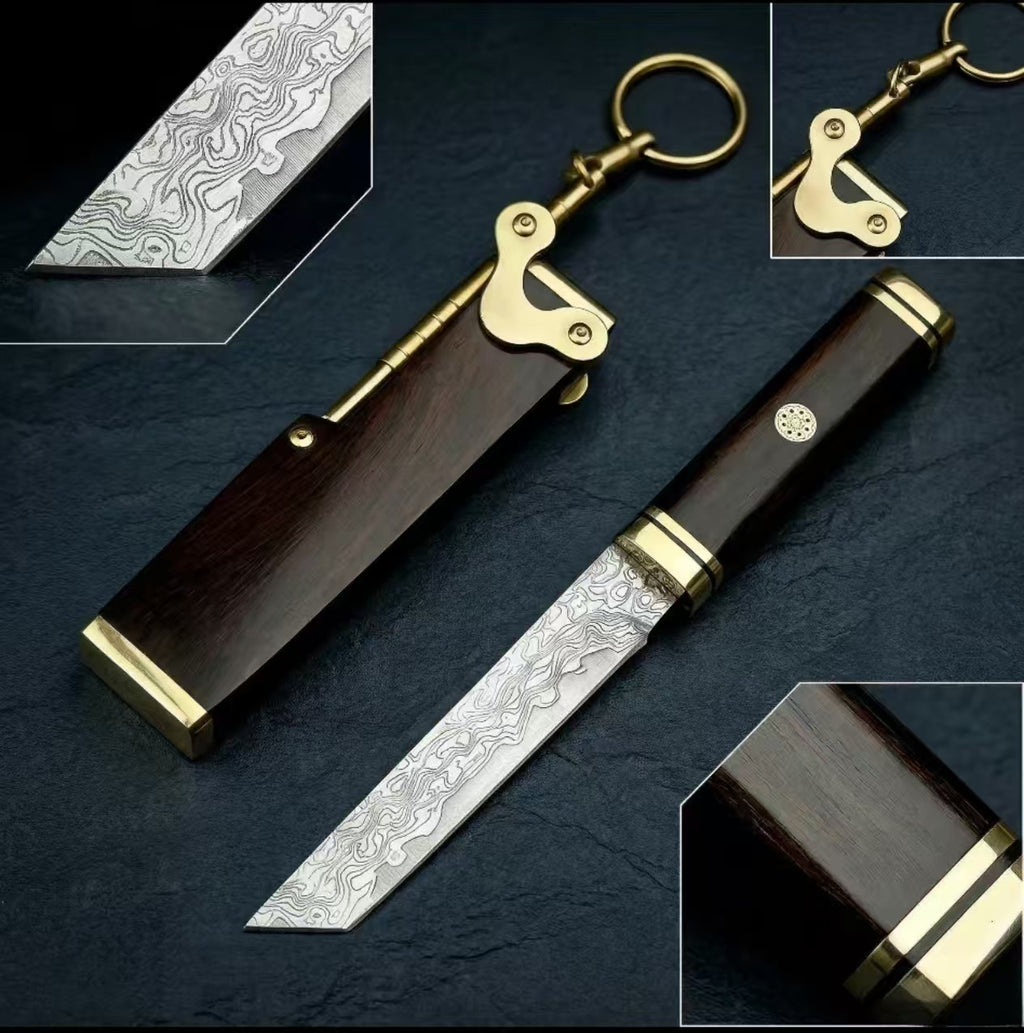Handcrafted Damascus Blade with Solid Wood Handle