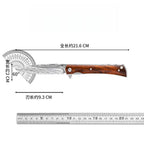 Engraved Water Flow Damascus Portable Outdoor Folding Knife